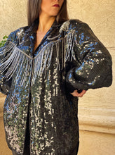 Load image into Gallery viewer, &quot;SEQUIN SQUARE DANCE&quot; 80&#39;S SEQUIN JACKET/BLOUSE