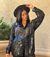 Load image into Gallery viewer, &quot;SEQUIN SQUARE DANCE&quot; 80&#39;S SEQUIN JACKET/BLOUSE