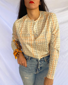 "LETTERS TO ME" 70'S PRINT BLOUSE