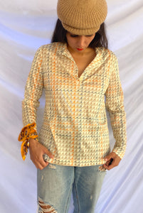 "LETTERS TO ME" 70'S PRINT BLOUSE