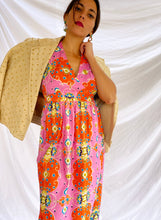 Load image into Gallery viewer, &quot;VACATION MODE&quot; 70&#39;S FLORAL PRINT DRESS