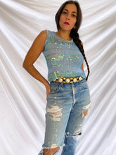 Load image into Gallery viewer, &quot;CRASHING WAVES&quot; 80&#39;S SEQUIN TANK