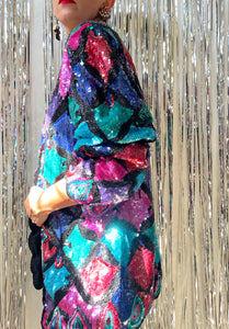 "DONT PLUCK MY FEATHERS" 80'S SEQUIN JACKET