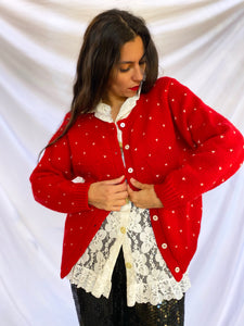 "DRESSED UP IN LOVE" 80'S HEART CARDIGAN