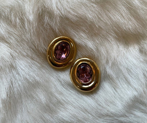 "GIVENCHY" 80'S AMETHYST EARRINGS