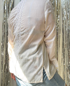 "HARRYS GOT STYLES" 70'S EMBROIDERED CUTWORK BLOUSE