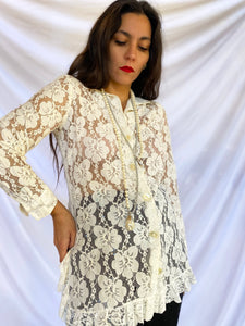 "DELICATE THINGS" 70'S LACE BLOUSE