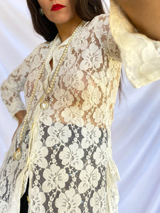 "DELICATE THINGS" 70'S LACE BLOUSE