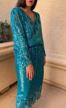 Load image into Gallery viewer, &quot;BLING BLING BABY&quot; 80&#39;S SEQUIN BLOUSE &amp; SKIRT SET