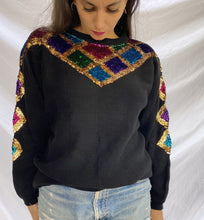 Load image into Gallery viewer, &quot;GLAMMED UP&quot; 80&#39;S SEQUIN SWEATER