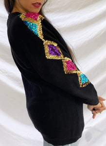 "GLAMMED UP" 80'S SEQUIN SWEATER