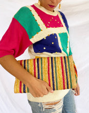 Load image into Gallery viewer, &quot;AFTER THE STORM&quot; 90&#39;S STRIPE STRAW BAG