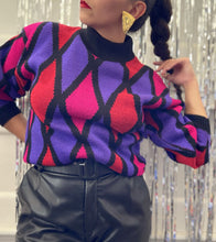Load image into Gallery viewer, &quot;SUPER GOOD&quot; 80&#39;S DIAMOND PRINT SWEATER
